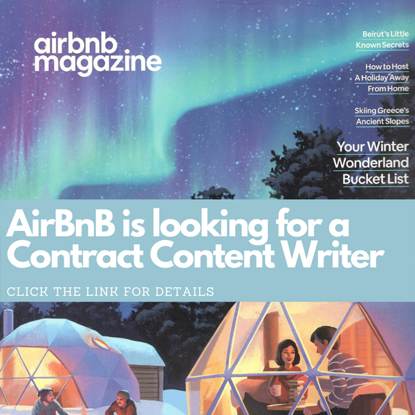 AirBNB is looking for a Contract Content Writer