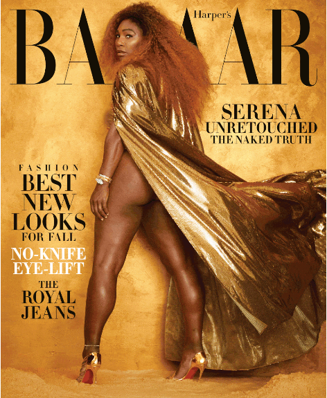 Serena Williams covers Harpers Bazaar US untouched