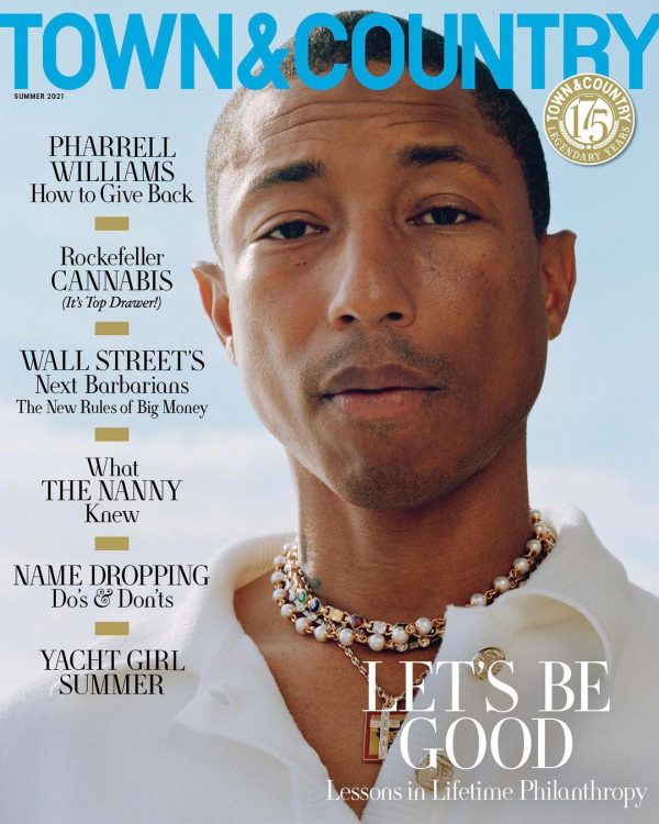 Pharrell covers Town & Country's 2021 Philanthropy Issue